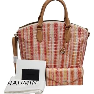 🔹BRAHMIN🔹️ Melbourne Large Duxbury Satchel Multi Royalton +Veronica Wallet Set